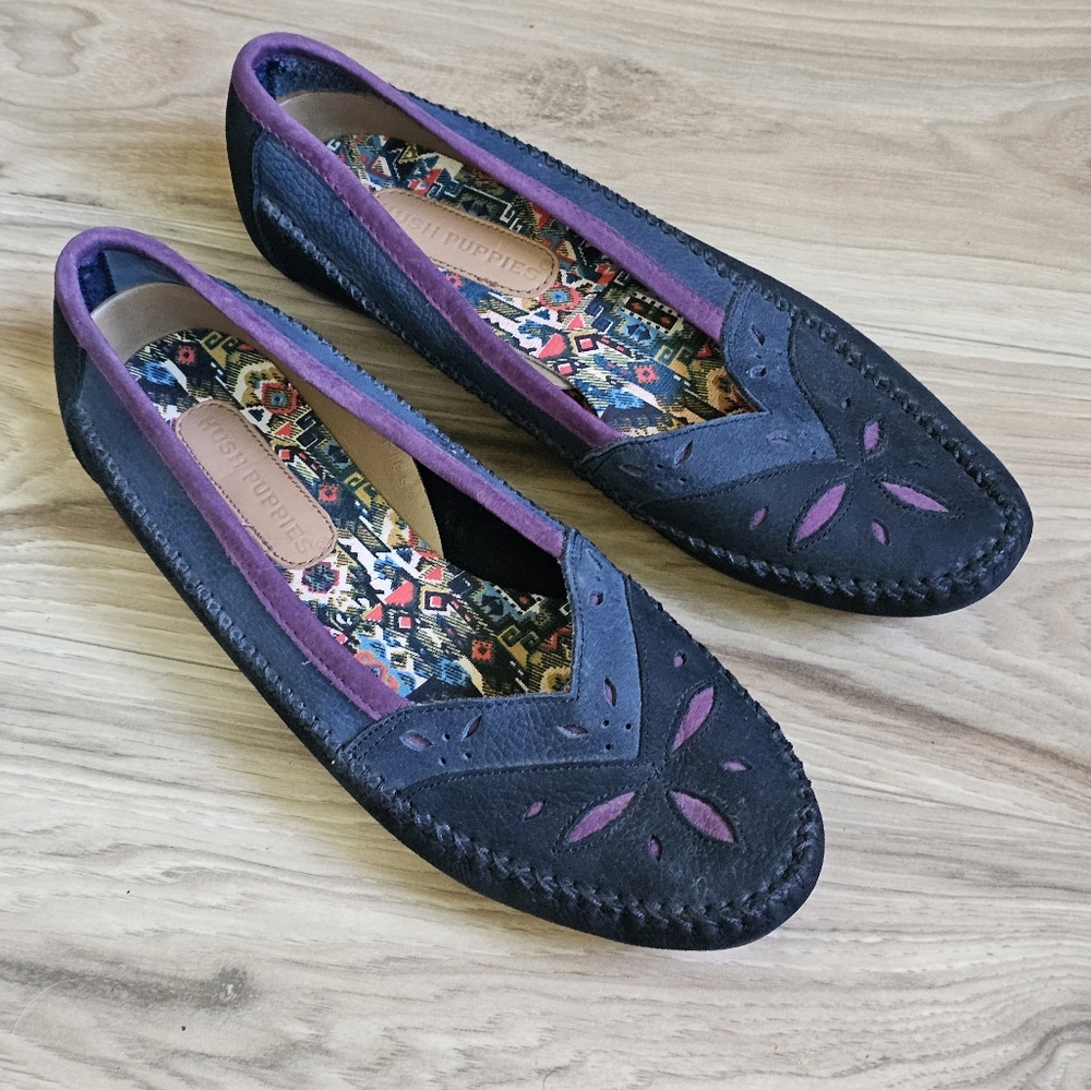 Hush Puppies Womens Slip-On  Shoes Blue/ Purple Size 11 W  Like New